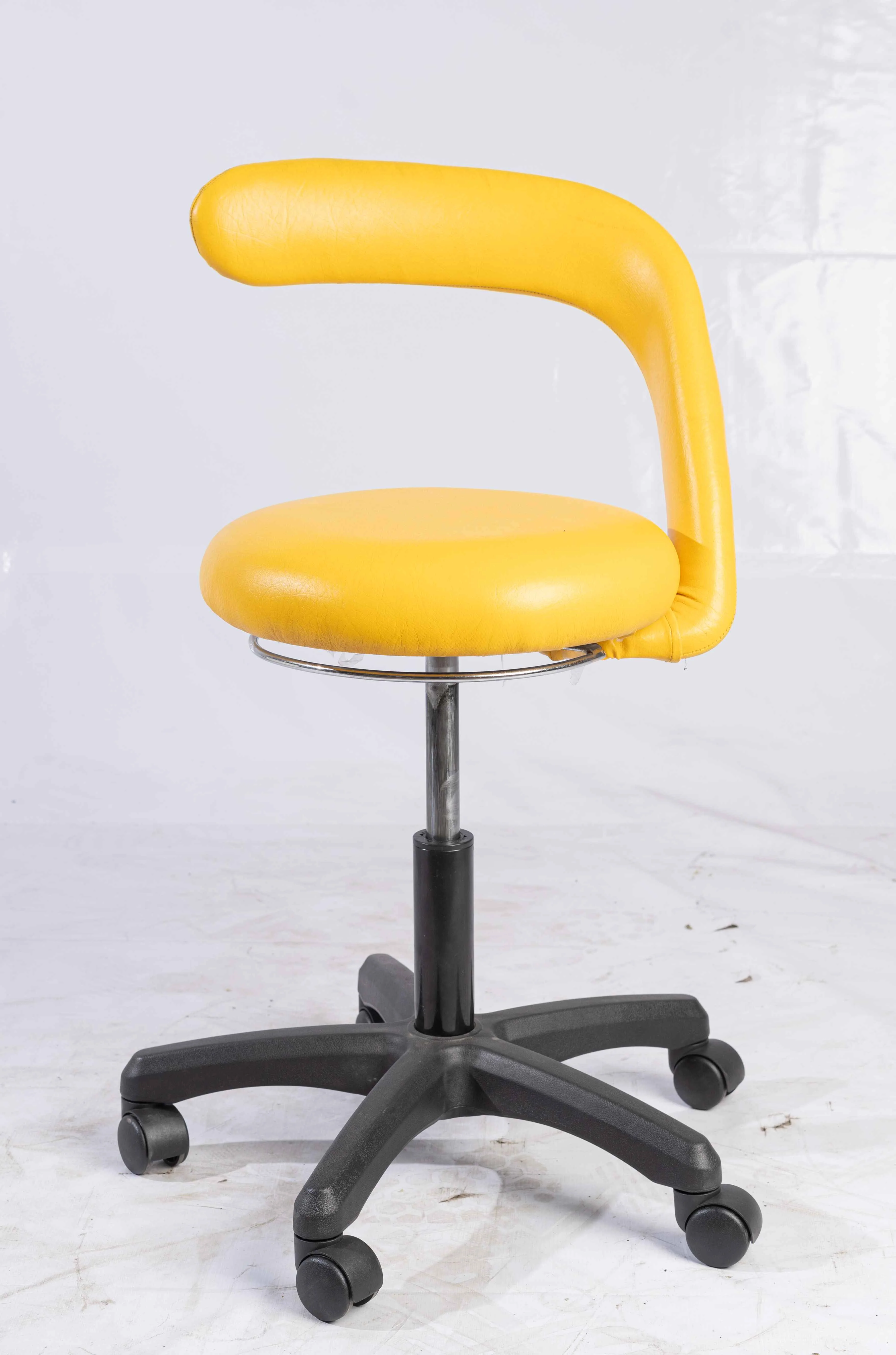 Yellow Dental Assistant Stool by Westech (Front View)