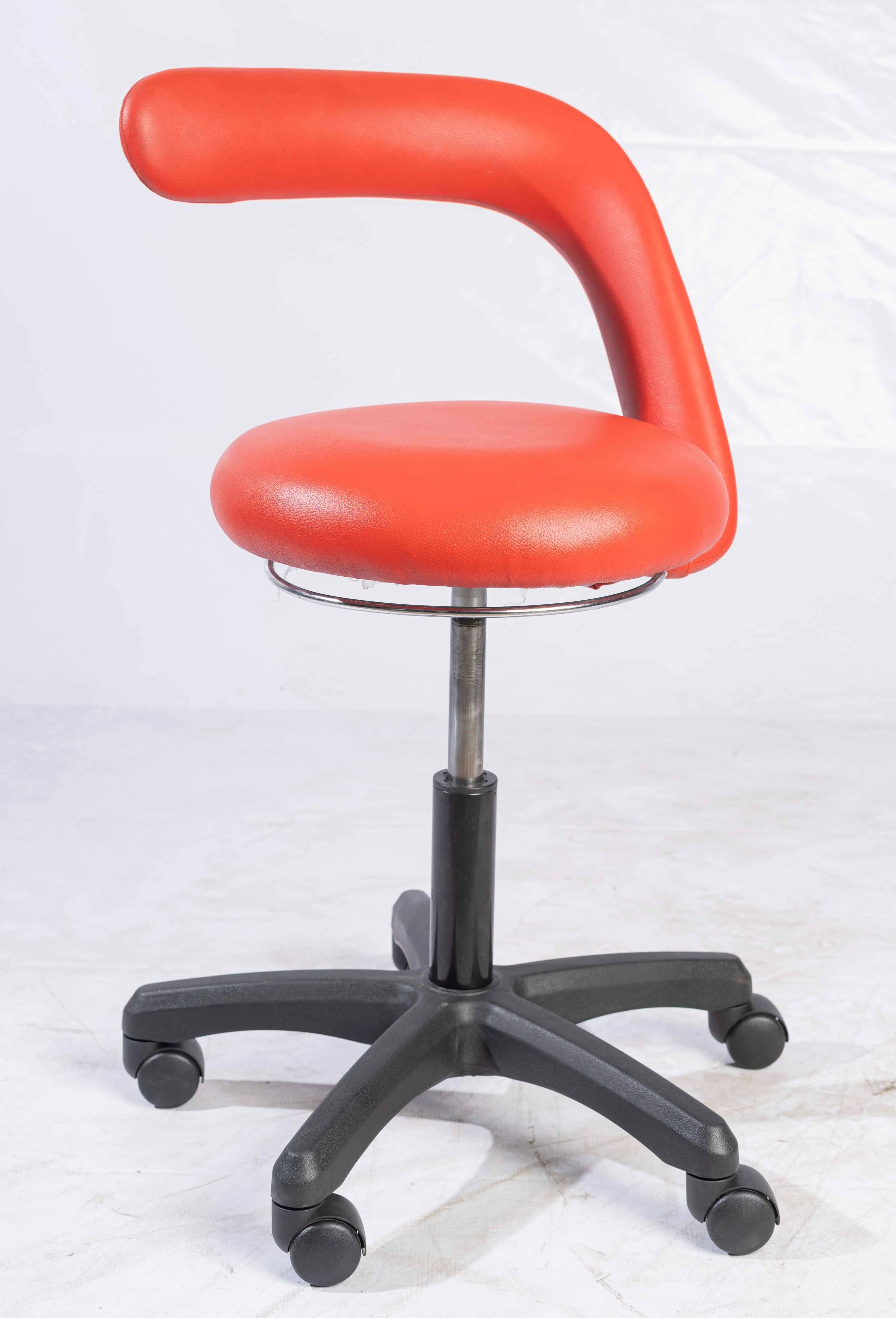 Red Dental Assistant Stool by Westech (Front View)